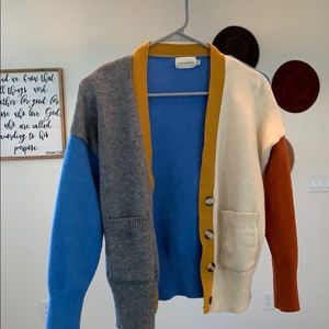 Roolee color block cardigan